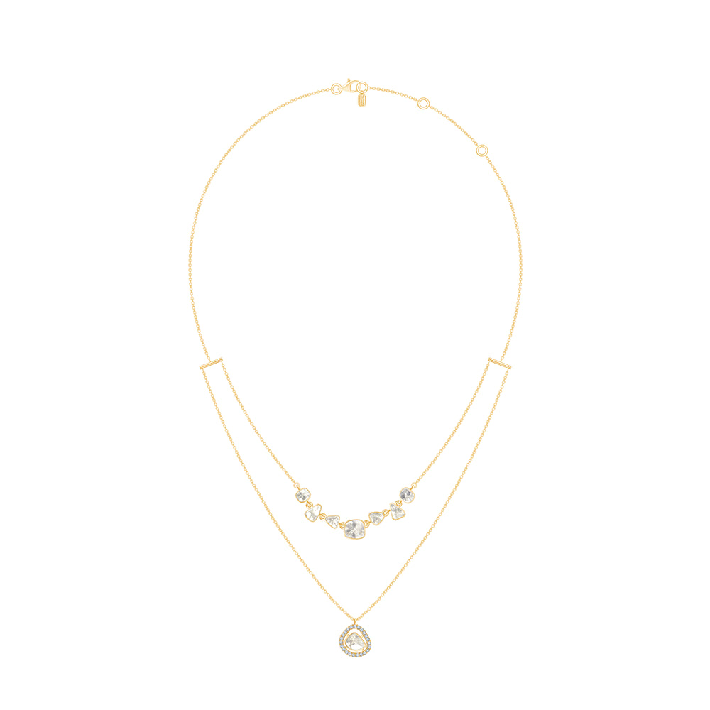 Polki Layered Station Necklace