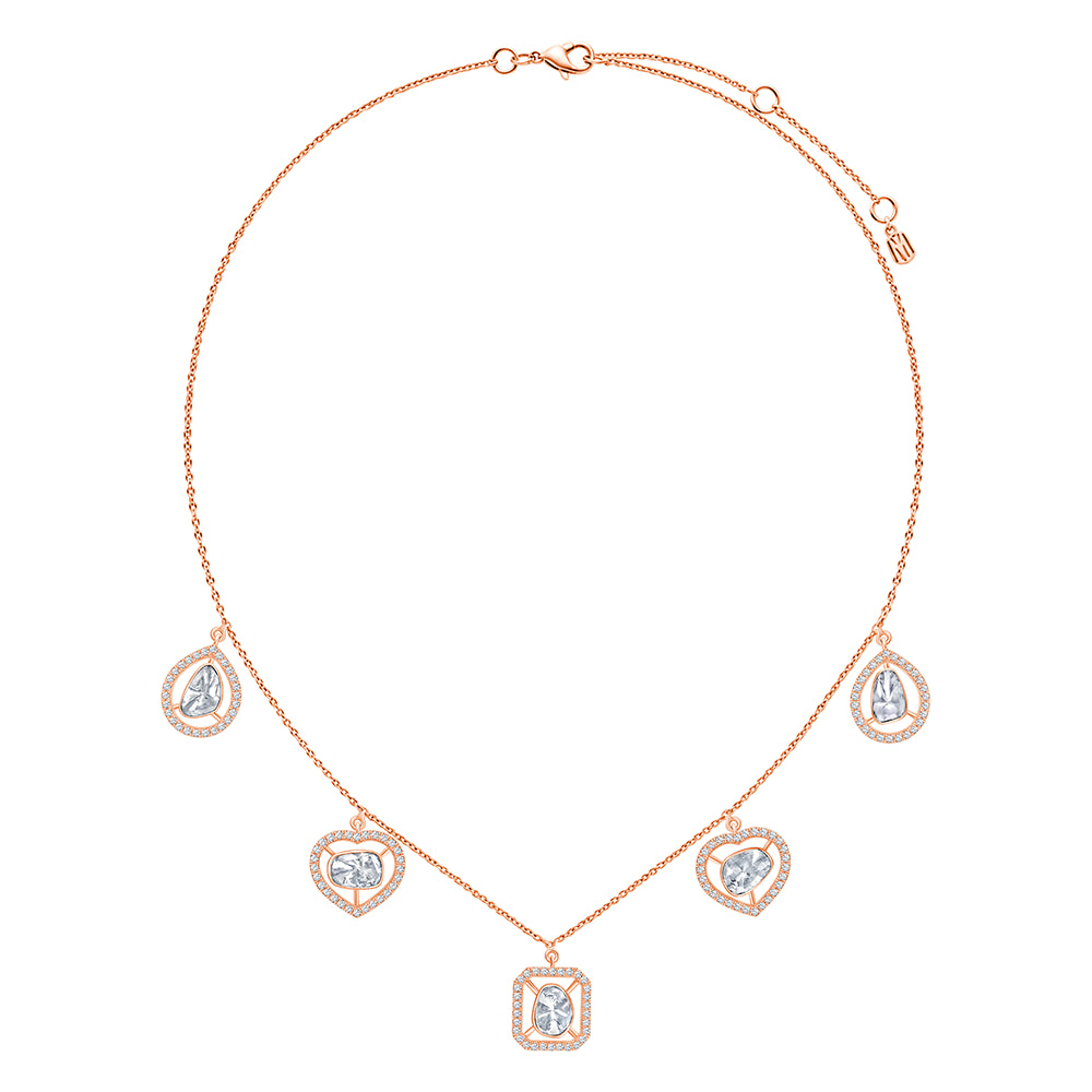 Polki Halo Dangle Necklace