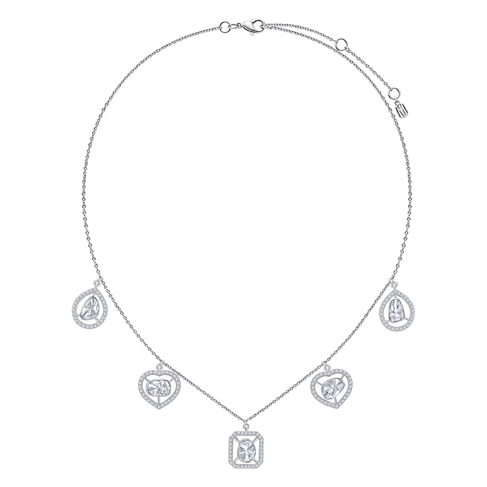 Polki Halo Dangle Necklace