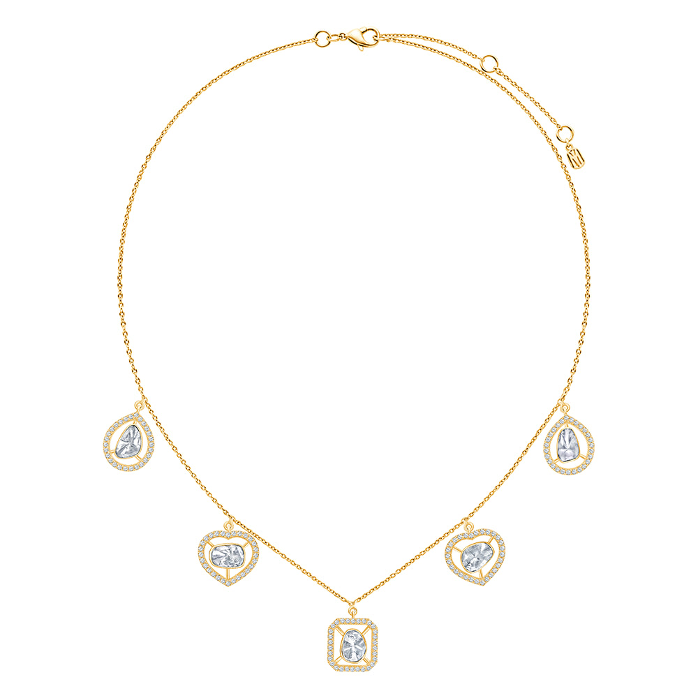 Polki Halo Dangle Necklace
