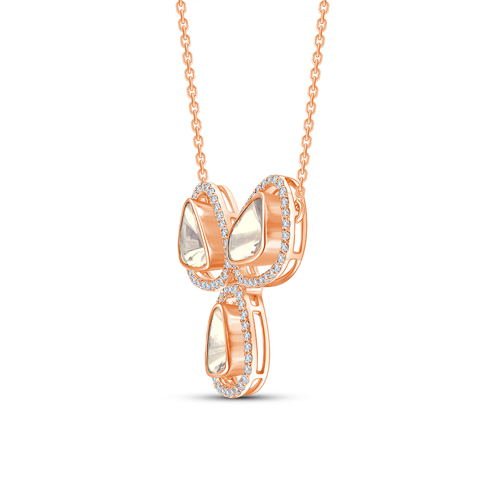 Polki Trio Halo Pendant