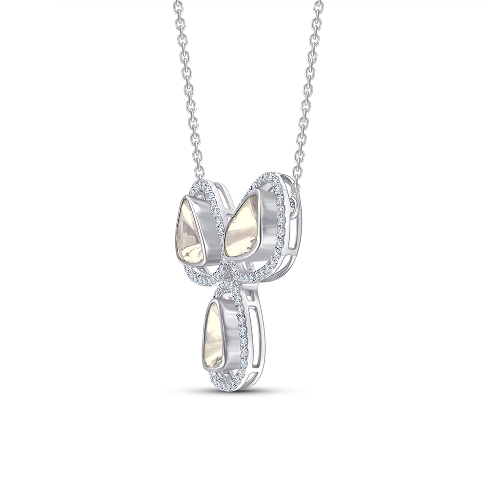 Polki Trio Halo Pendant