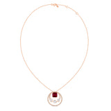 Square Octagon Cut Semi-Precious Stone Circle Pendant