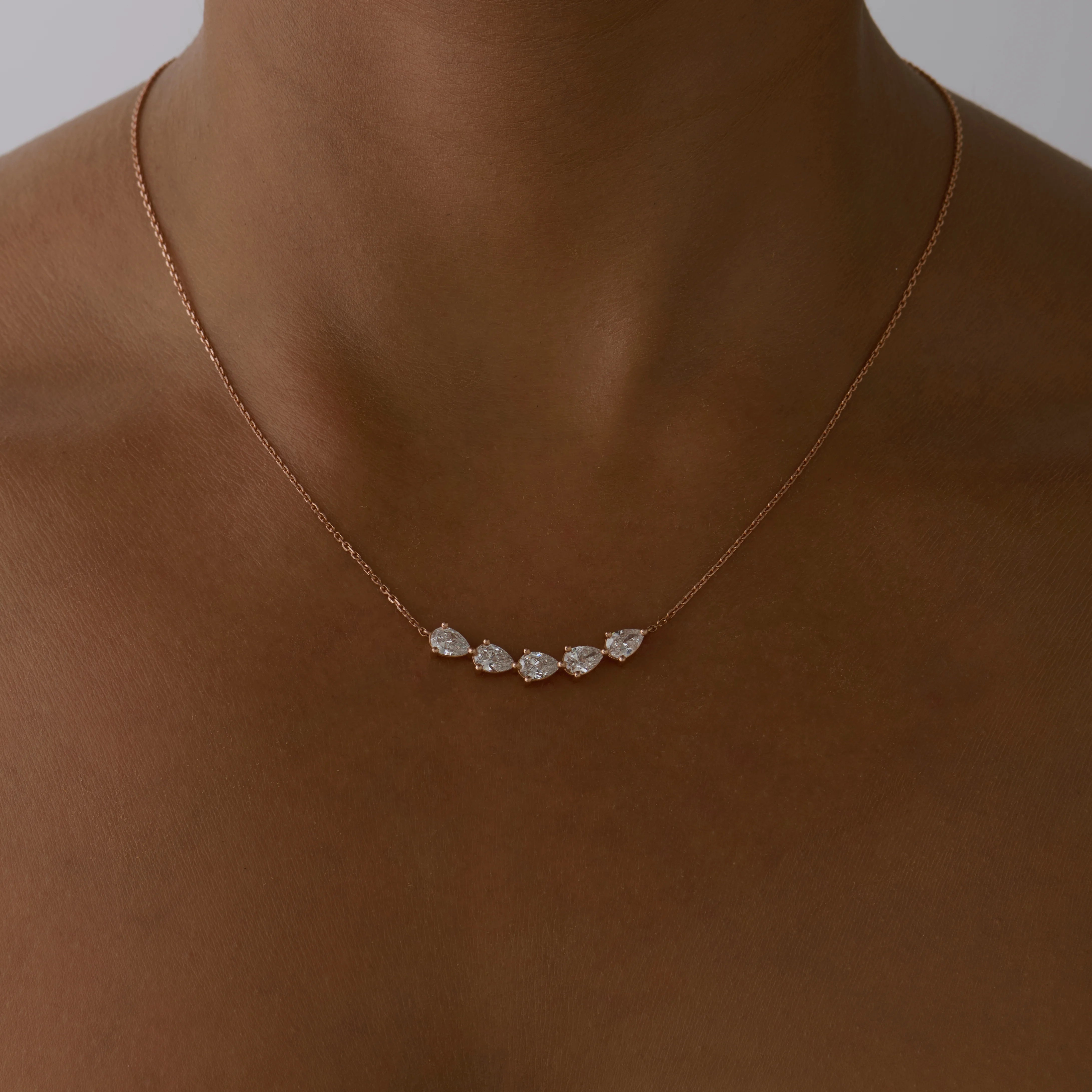 Pear Cut FiveStone Pendant 