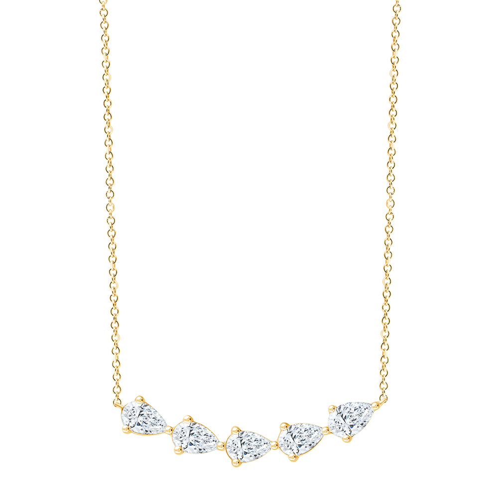 Pear Cut FiveStone Pendant 