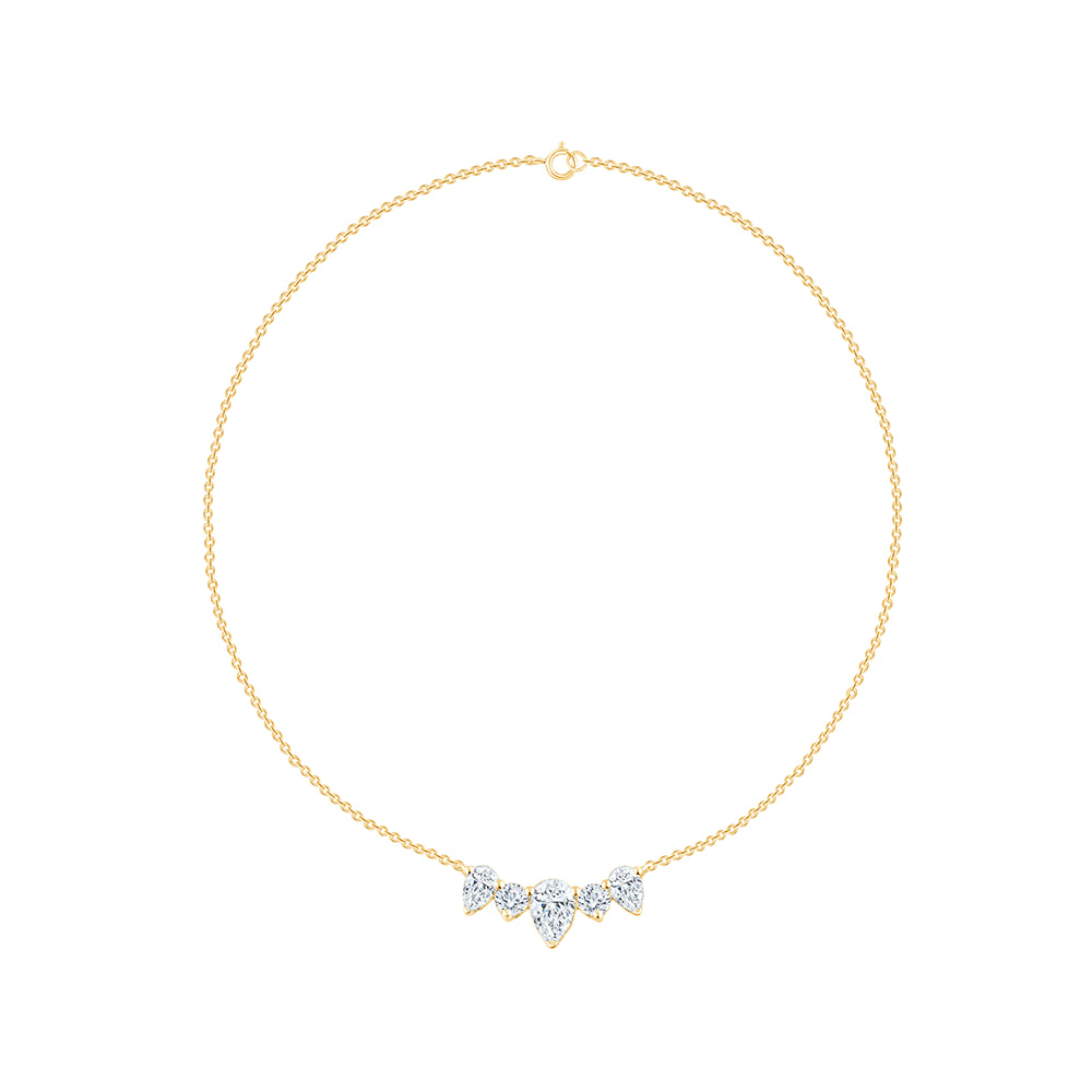 Alternating Cut FiveStone Pendant 