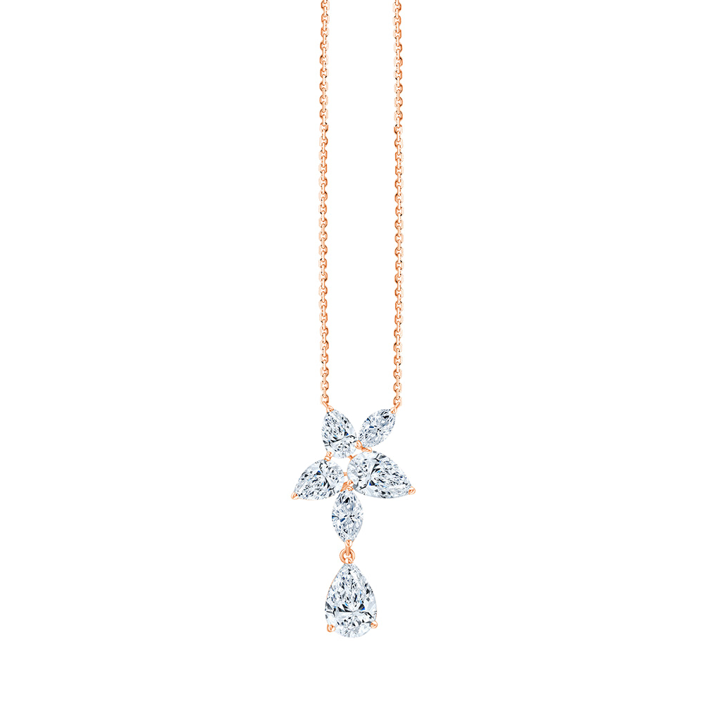 Pear and Marquise Petal Drop Pendant